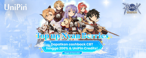 Top Up Nyan Berries #PakeUniPin, Dapatkan Bonus Nyan Berries hingga 200% & Bonus UniPin Credits Selama CBT!
